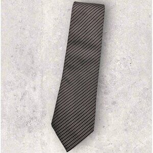 TURNBULL & ASSER Silk Tie ENGLAND Burgundy Gray Striped W:3.5" EUC